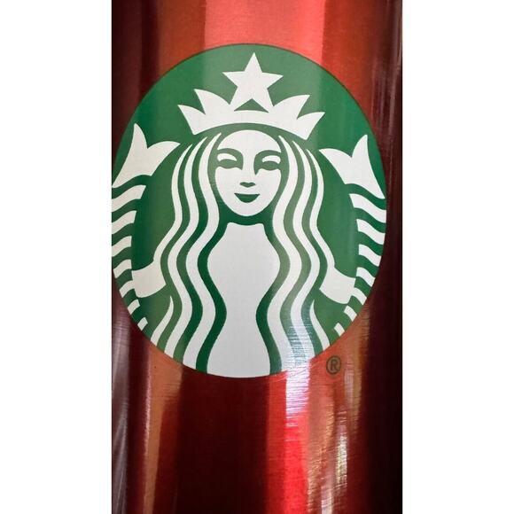 Starbucks Coffee Tumbler With Lid Logo Red 20oz Metal Coffee Lover Mocha Latte - Picture 3 of 5